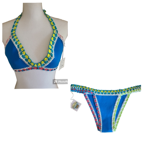 Bikini Hut Swim New Bikini Hut Bikini Womens Size L Crochet Boho